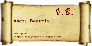 Váczy Beatrix névjegykártya